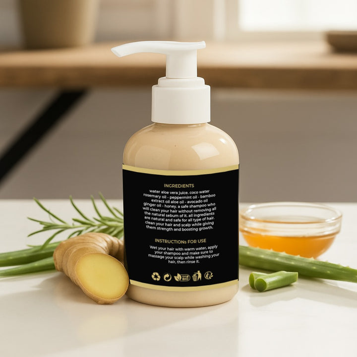 Organic Hydrating & Strengthening Shampoo – With Peppermint & Rosemary