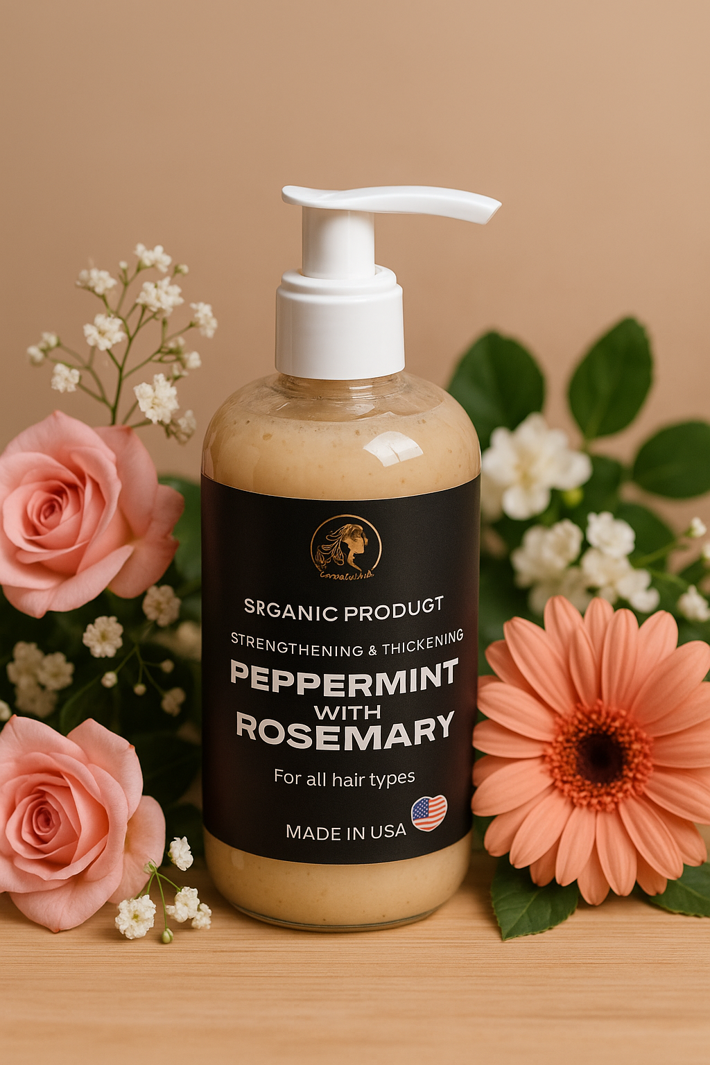 Organic Hydrating & Strengthening Shampoo – With Peppermint & Rosemary